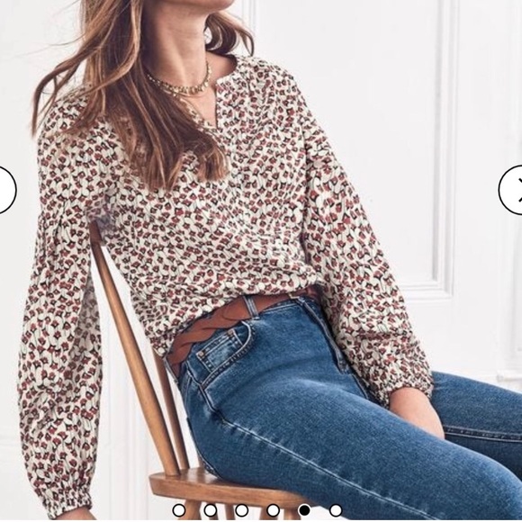 Boden Esme Conker Crocus Floral Blouse Size 8 - Picture 4 of 12